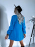 Water blue, ONE SIZE jacket with rolled up sleeves